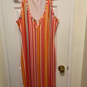 Sleeveless Sundress *NWOT* with Low Scoop Neck Midi Stretchy Size L